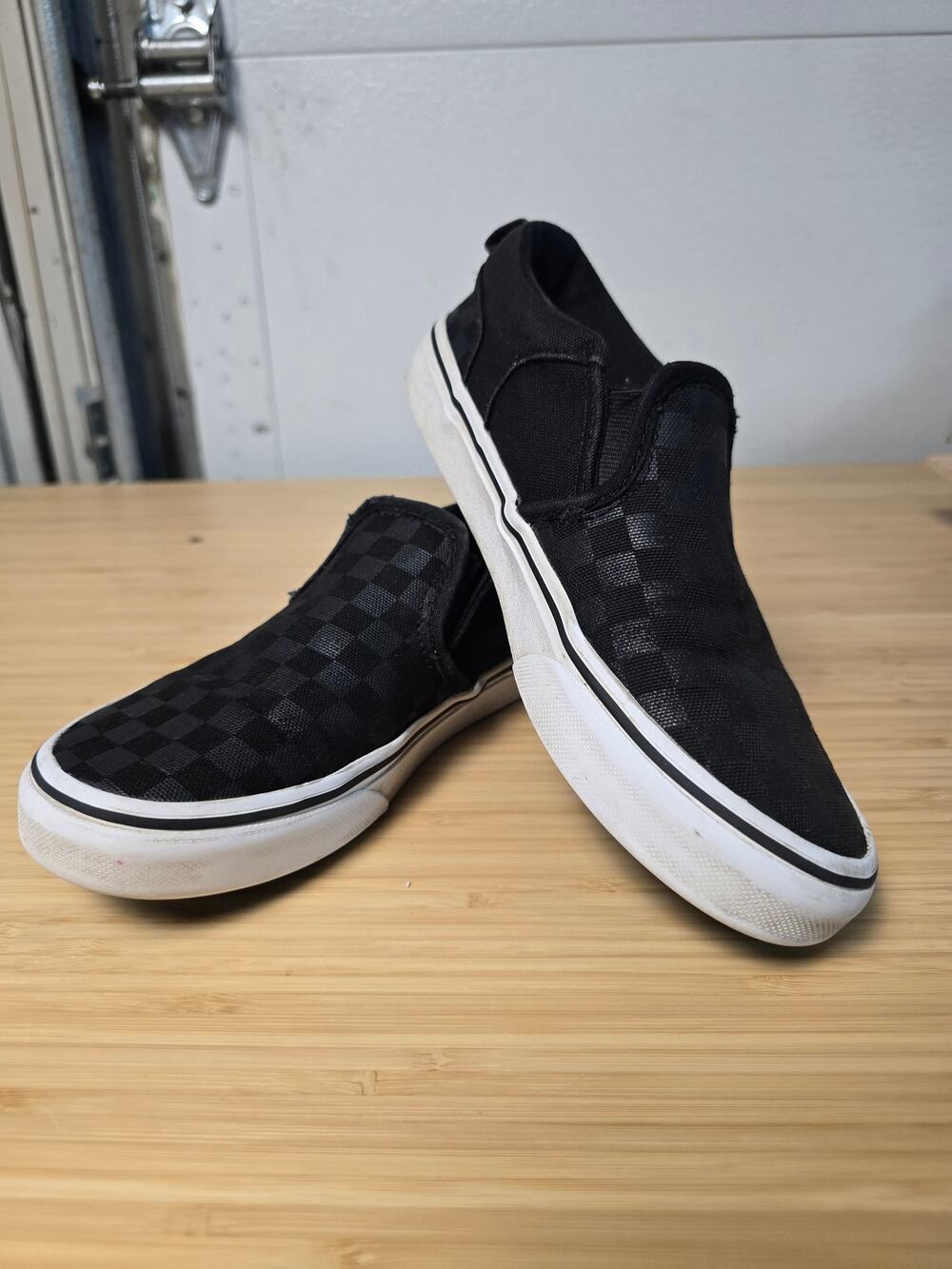 Vans Classic Slip-On Checkerboard Black White Youth 3Y Sneakers
